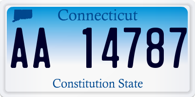 CT license plate AA14787