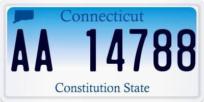 CT license plate AA14788