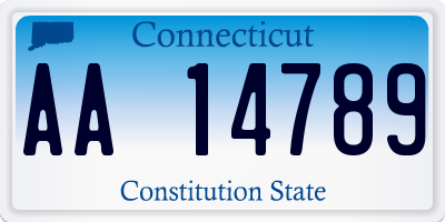 CT license plate AA14789