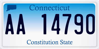 CT license plate AA14790