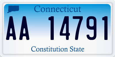 CT license plate AA14791