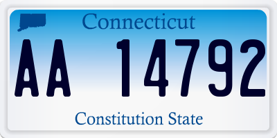 CT license plate AA14792