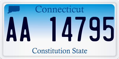 CT license plate AA14795