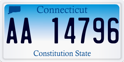 CT license plate AA14796