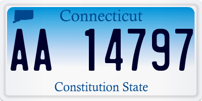 CT license plate AA14797