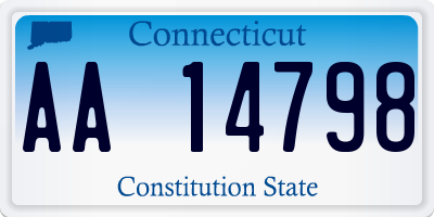 CT license plate AA14798