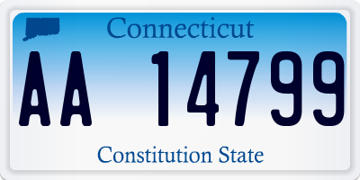 CT license plate AA14799