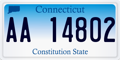 CT license plate AA14802