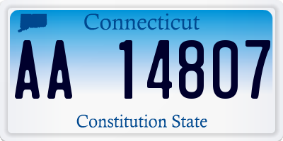 CT license plate AA14807