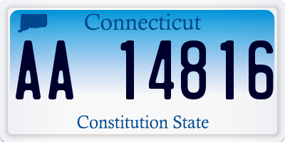 CT license plate AA14816