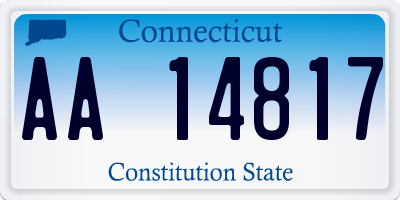 CT license plate AA14817