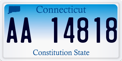 CT license plate AA14818