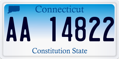 CT license plate AA14822