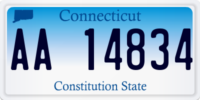 CT license plate AA14834