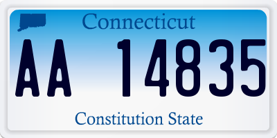 CT license plate AA14835