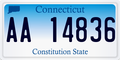 CT license plate AA14836