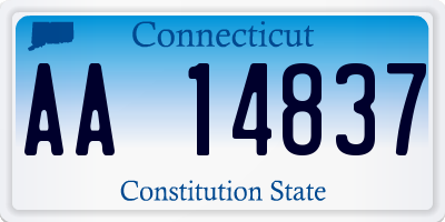 CT license plate AA14837