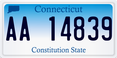 CT license plate AA14839