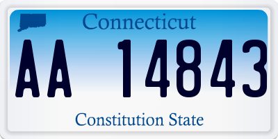 CT license plate AA14843