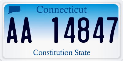 CT license plate AA14847