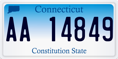 CT license plate AA14849