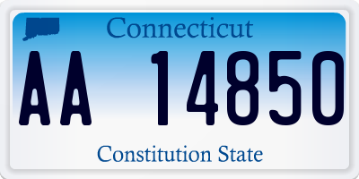 CT license plate AA14850