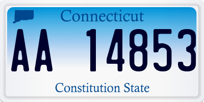 CT license plate AA14853