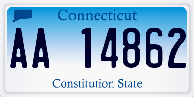 CT license plate AA14862