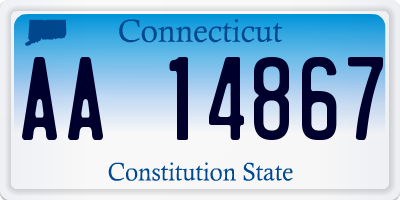 CT license plate AA14867