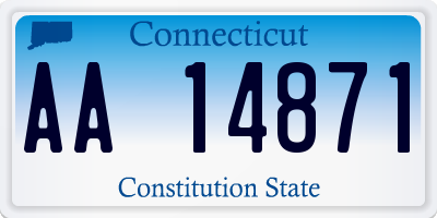 CT license plate AA14871