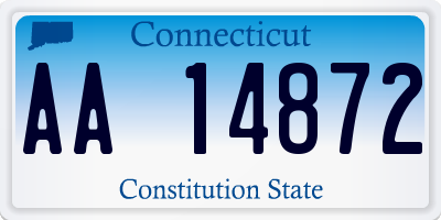 CT license plate AA14872