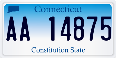 CT license plate AA14875