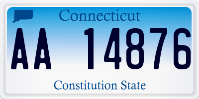 CT license plate AA14876