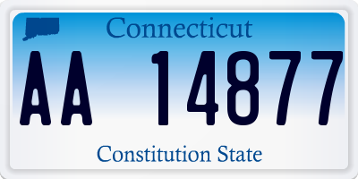 CT license plate AA14877