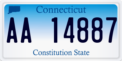 CT license plate AA14887
