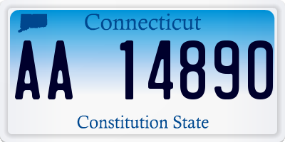 CT license plate AA14890