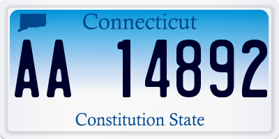 CT license plate AA14892