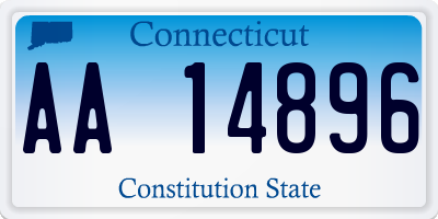 CT license plate AA14896