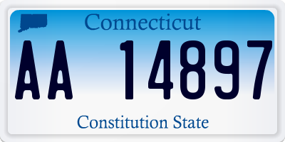 CT license plate AA14897