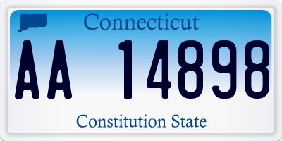 CT license plate AA14898