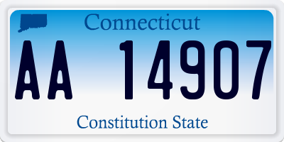 CT license plate AA14907