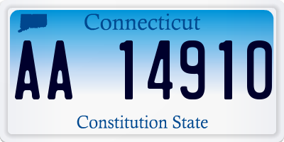 CT license plate AA14910