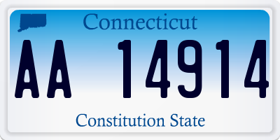 CT license plate AA14914