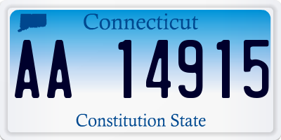 CT license plate AA14915