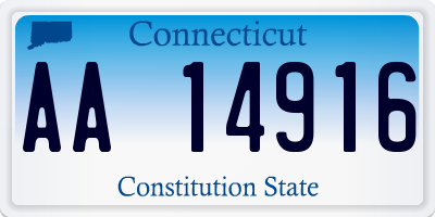 CT license plate AA14916