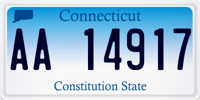 CT license plate AA14917