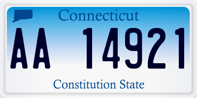 CT license plate AA14921