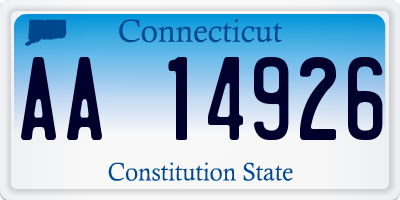 CT license plate AA14926