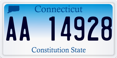 CT license plate AA14928