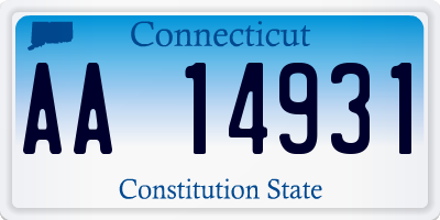 CT license plate AA14931